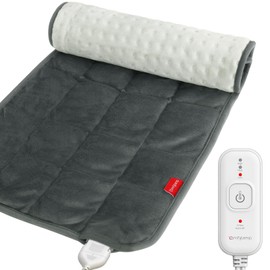 Comfytemp Weighted Heating Pad for Back & Period, FSA Eligible Electric Heat Pad, Valentines Day Birthday Gifts for Dad Men Him, 2.2 lb HSA Approved Neck Shoulder Heated Pad, 2H Auto-Off, 12x24, Gray