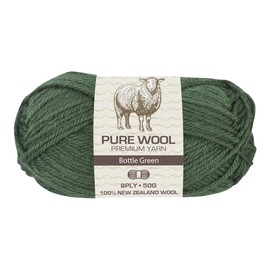 Yatsal Premium 3-Ply Pure Wool Yarn 50 g, Bottle Green
