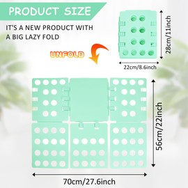 Dokpav Doblador De Playeras Ropa Camisas, 56 x 70 Cm Dobladora De Camisas Doblador Ropa Tabla Plegable Organizador De Cajone Para Alinear Tu Ropa De Manera, Verde