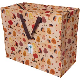 Happy Planet Giftshop Large Jumbo Storage Bag with Zip 58 x 47 x 30cm 80l (Hedgehogs Design) (Single - Multipacks Available)
