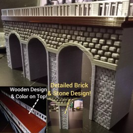 Spencer-3D 16" Big O Scale Stone Brick Arch Bridge CUSTOMERS CUSTOM ORDER 3.75" WIDE ROAD