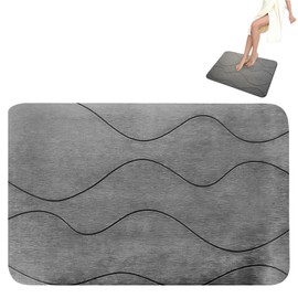 FeiatPogra Stone Bath Mat 60x40cm Quick Dry Non-Slip Diatomite Bath Mat for Bathroom Upgrades – Fast Drying Bathroom Mats