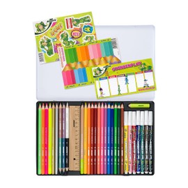JOLLY Back to School Box, Schulstarterset mit 31 Teilen inkl. Buntstifte, Fasermaler, Graphitstifte, Lineal & Radiergummi – Der Perfekte Start in das Neue Schuljahr, Made in Austria