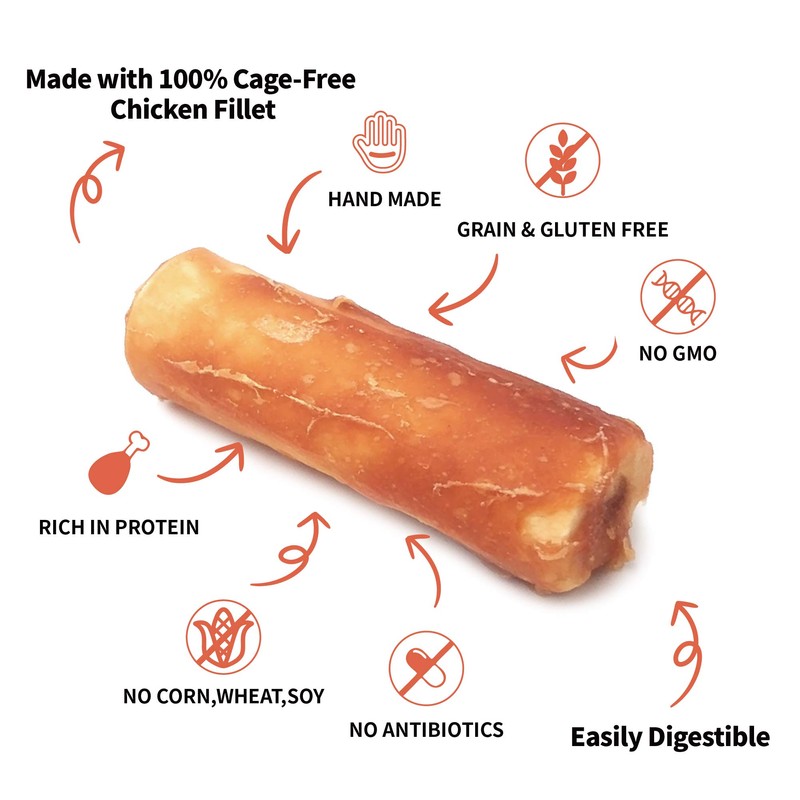 LuvChew Premium Dog Chew Treats Chicken Retriever Rolls for Large
