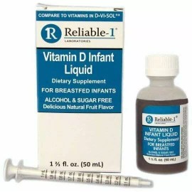 Reliable-1 Vitamin D Breastfed Infant Liquid Dietary Supplement 50mL Pack of 3