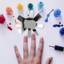 Healvian 2pcs Stainless Steel French Nail Art Templates Precision Trimmer Tools for Manicure for Salons and Nail Art Create Curves