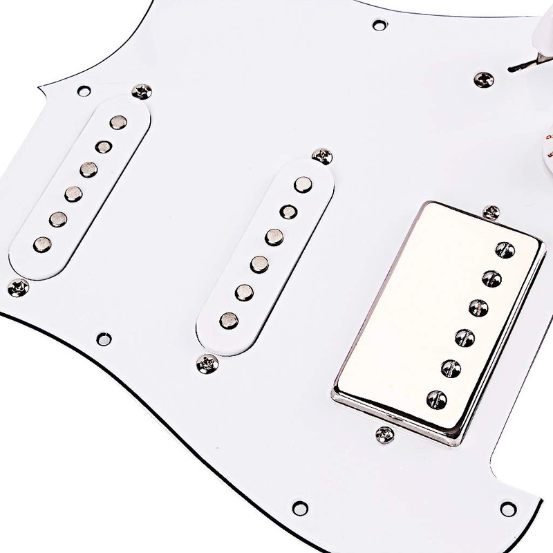 Ogdni Prewired Strat Electric Guitar Pickguard with SSH Pickup Set,