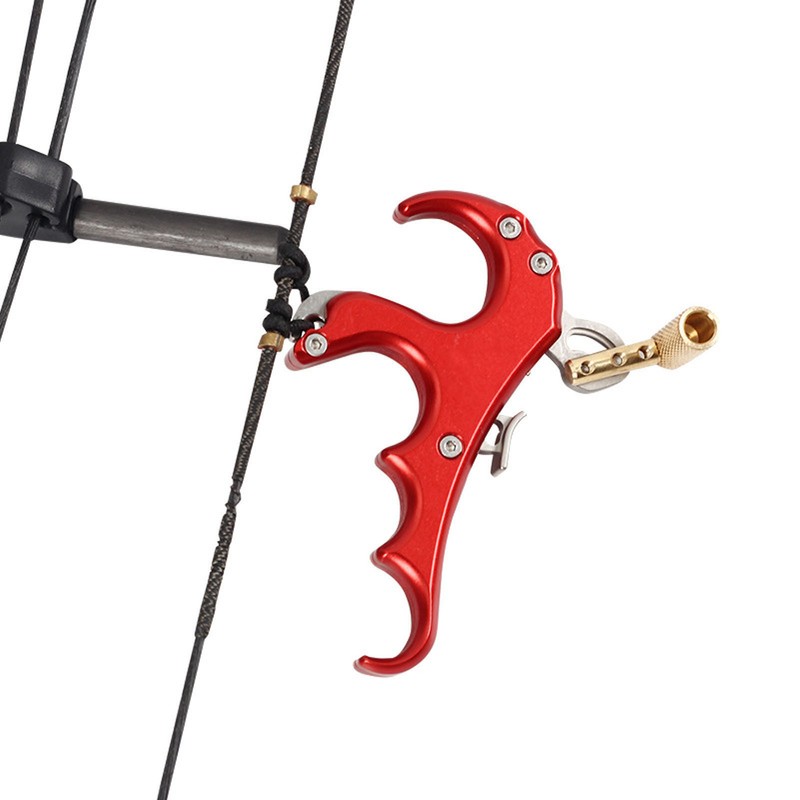 Bow Release Aids Aluminum Alloy Sensitivity Adjustable 4 Fingers Compound