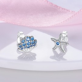 NARMO 925 Sterling Silver Stud Earrings for Women Star & Moon Earrings, Unicorn Gifts for Girls, Sunflower Earrings, Butterfly Earrings, Tiny Cute Stud Earrings, Sterling Silver, Cubic Zirconia