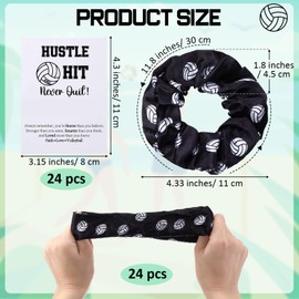 Yuxung 24 Volleyball Gift Set Volleyball Sport Hair Scrunchies and Cards Silk Satin Elastic Hair Ties Hair Bands Ponytail Holders Volleyball Gifts for Team Players Teens Girls Friends and Family