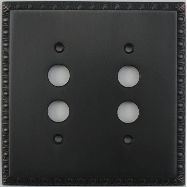 Egg & Dart Oil Rubbed Bronze 2 Gang Push Button
