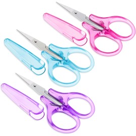 3 pcs Mini Craft Scissors Set with Protective Cover - Straight Tip Sewing Small Scissors for Crafting Facial Hair Trimming Travel School DIY Projects