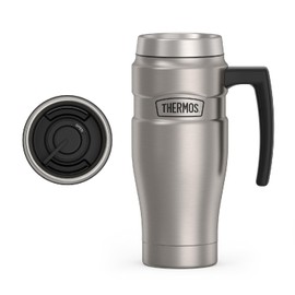 THERMOS Stainless King Vacuum-Insulated Travel Mug, 16 Ounce, Matte Stainless Steel
