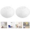 SEWACC Pack of 2 White Oval Paper Lanterns Hanging Paper