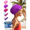 KIDVERSE Swimming Cap for Girls with Long Hair, 6-9 Years,