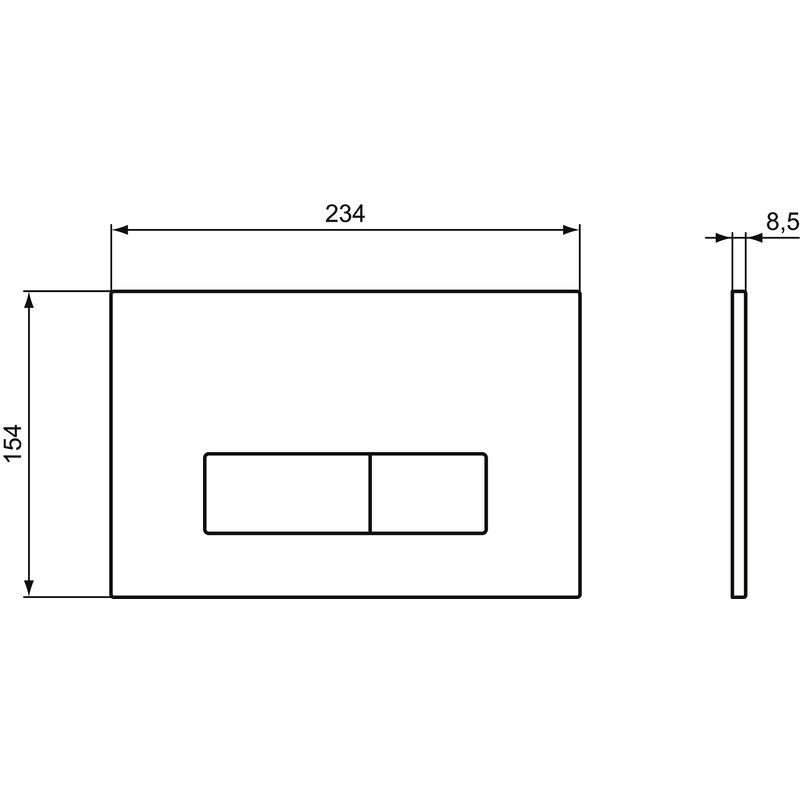 Ideal Standard Oleas P2 Pneumatic Toilet Flush Plate, R0119AA, Chrome