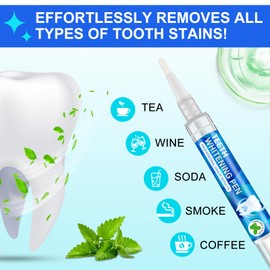 Teeth Whitening Pen - Teeth whitening Gel, 6 PCS Deluxe Teeth Whitening Kit, Effective Tooth Whitening Pen, 5 Minute Whitening Gel Teeth Whitener, Tooth Bleach Pen for Adults, No Sensitivity, Mint