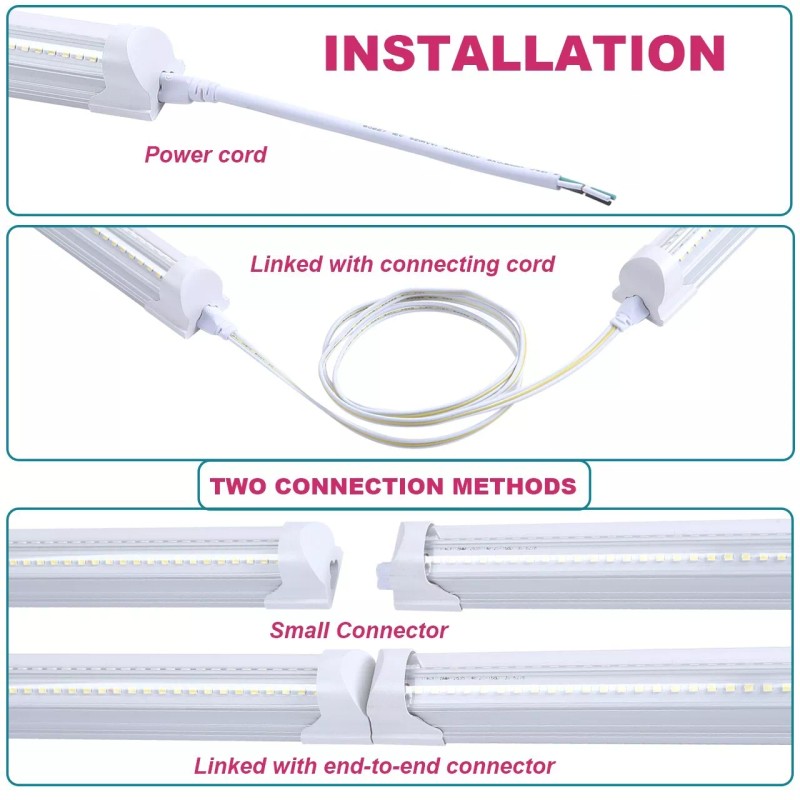 SZHLUX 6 Pack 4FT 60W LED Linkable Shop Ceiling Light