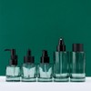 100ml/3.3oz Dark Green Empty Glass Lotion Pump Bottles with Black