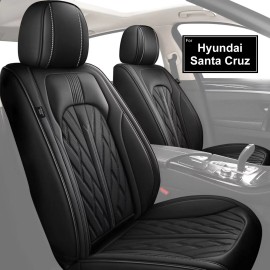 Unbranded For Hyundai Santa Cruz 2022-2025 Car Accessories 5-Seat Covers PU Leather Black