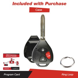 KeylessOption Keyless Entry Remote Fob Blank Key Blade Shell Case for Toyota RAV4 Venza Yaris Matrix Vibe xB