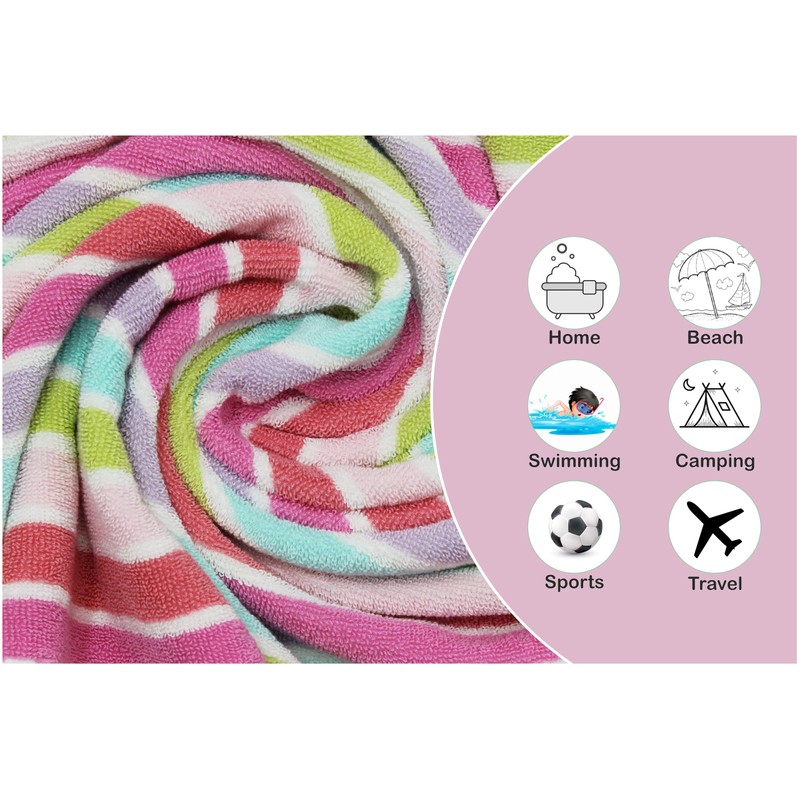 ORIGINAL KIDS 6 Piece Hand Towels Bath Time -100% Cotton