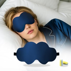 CLOUDS RAINFALL Silk Sleep Mask for Women & Men – 100% Mulberry Silk Eye Mask with Adjustable Strap -Luxury Travel Blindfold for Side Sleepers