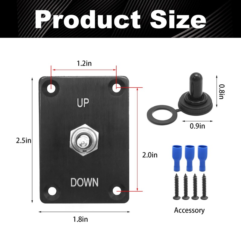 EATAKWARD 12V DC 30A Momentary Toggle Switch, Waterproof 3 Pin