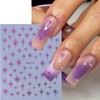 6 Sheets Star Nail Stickers for Nail Art Black Silver