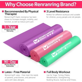 RENRANRING Resistance Bands for Working Out, Exercise Bands for Physical Therapy, Stretch