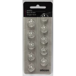 Oticon 1 Pack Oticon miniFit 8mm Bass Single Vent Dome For Hearing Aids. 10 Domes Total