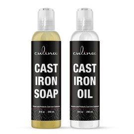 Cast-Iron Cleanser Kosher OU certified 8 oz Bundled with Cast-Iron Conditioner 8 oz by Culina® Kosher OU Certified
