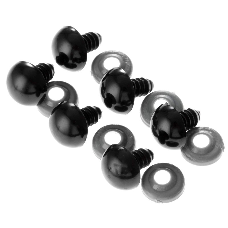 dophee 60Pcs Black Plastic Safety Eyes with Washers, Craft Eyes,