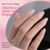 Light Natural Nude Press on Nails Almond Short, Glossy Short