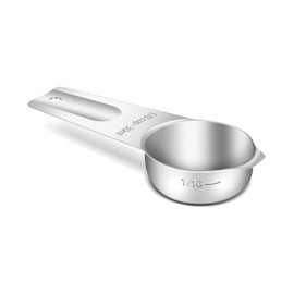 BERYLER 1PCS 1/8Cup (30ml, 1oz) Single Measuring Cup, Stainless Steel Measure Scoop, Metric and US Measurement, Heavy Duty, Dishwasher Safe
