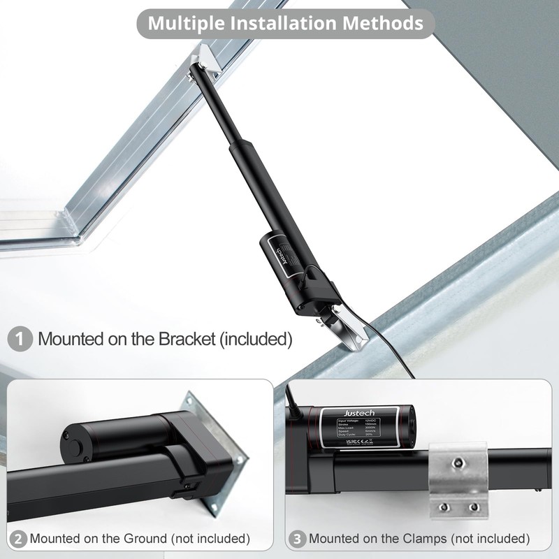Justech 12V Heavy-Duty Linear Actuator 660LBS/3000N-6inch/150mm Silent IP65 Electric Actuator