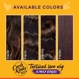 Sensationnel Curls Kinksandco Kinkyedges Wig - Kinky Loose Wand Curl 24 Inch Y Part Lace Natural Kinkytexture Edged Hairline for Natural 3C to 4C Hair Textures (1B OFFBLACK)