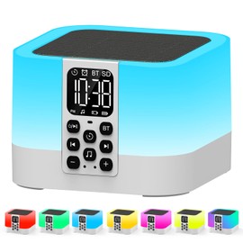 AFEXOA Multifunctional Bluetooth Speaker Sound Machine with 30 Soothing Sounds & Sleep Timer, Touch Sensor Lamp and Night Light, Digital Alarm Clock