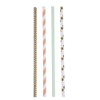 Flower Paper Straws, Organic Paper Straws, Pack of 100, Gold,