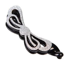 Bonaventure a20129h3 Sparkling Glitter Butterfly Banana Clip, Women's, Hair Accessories, Hair Clip, Hair Claw, Popular Brand, Hair Clip, Silver