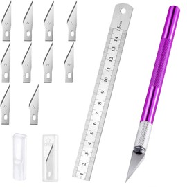 Exacto Knife Set Professional Craft Knife Set with Extra Blades and Stainless Steel Ruler for Precise Cutting Great for Cutting Vinyl, Paper and Diamond Paintings