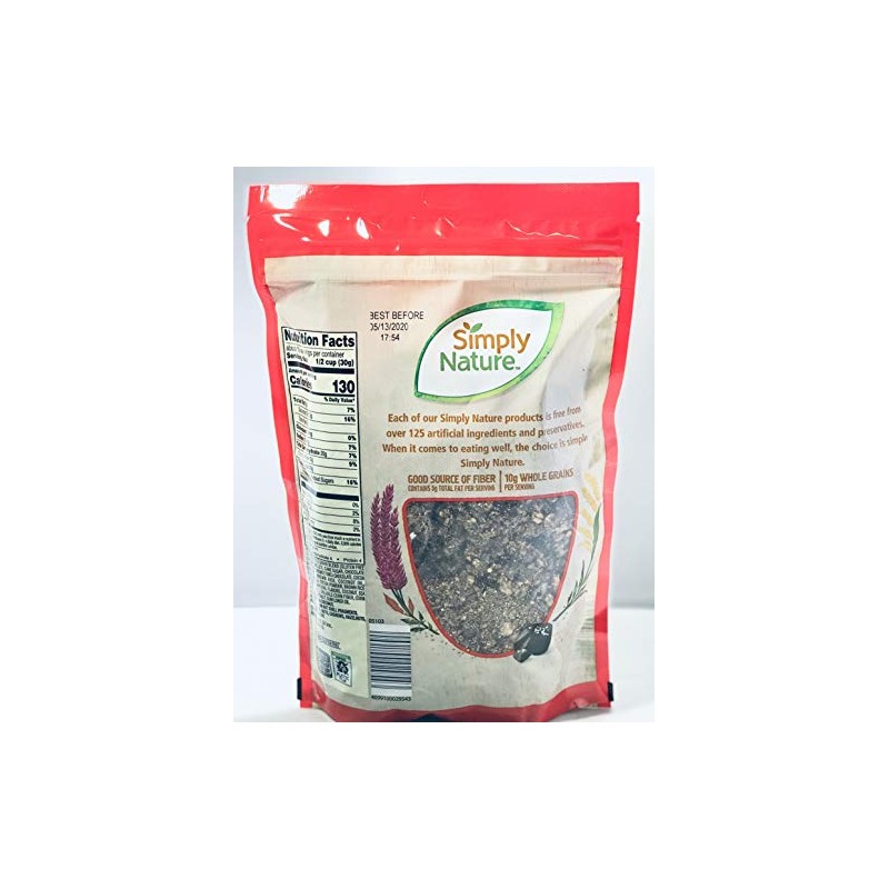 Simply Nature Dark chocolate and sea salt superfoods granola gluten