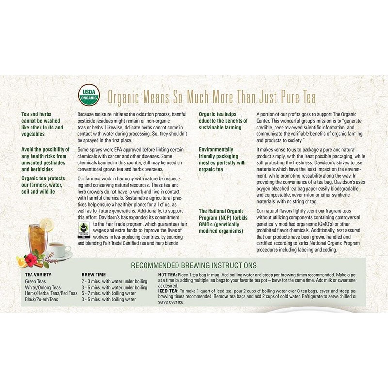 Davidson's Organics, Tulsi Pure Leaves, 100-count Unwrapped Tea Bags