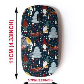 CJCBROES 2.4G Wireless Mouse with Cute Pattern Design for All Laptops and Desktops with Nano Receiver - Gnomes Christmas Night