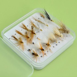 YAZHIDA Fly Fishing Fly Fishing Set Dry Fly Wet Nymph One Mini Fly Box (Elk Hair csddis/royal trude)