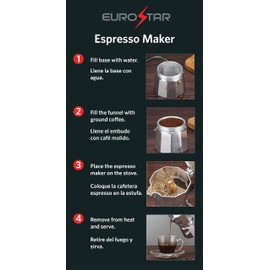 EUROSTAR Aluminum Stovetop Espresso Maker (9 CUP)