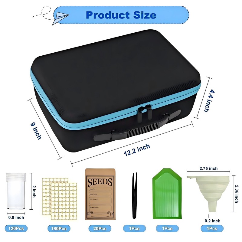 120 Slot Seed Storage Organizer Box, Hard Shell Seed Saver