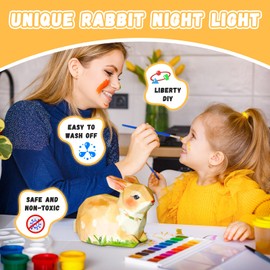 Paint Your Own Bunny Lamp Kit, Art Supplies Arts & Crafts Kit for Kids Ages 8-12, DIY 3D Rabbit Night-Light, Unique Easter Gift Idea, Creativity Painting Kit Toy for Ages 3 4 5 6 7 8 9 10 11 12+