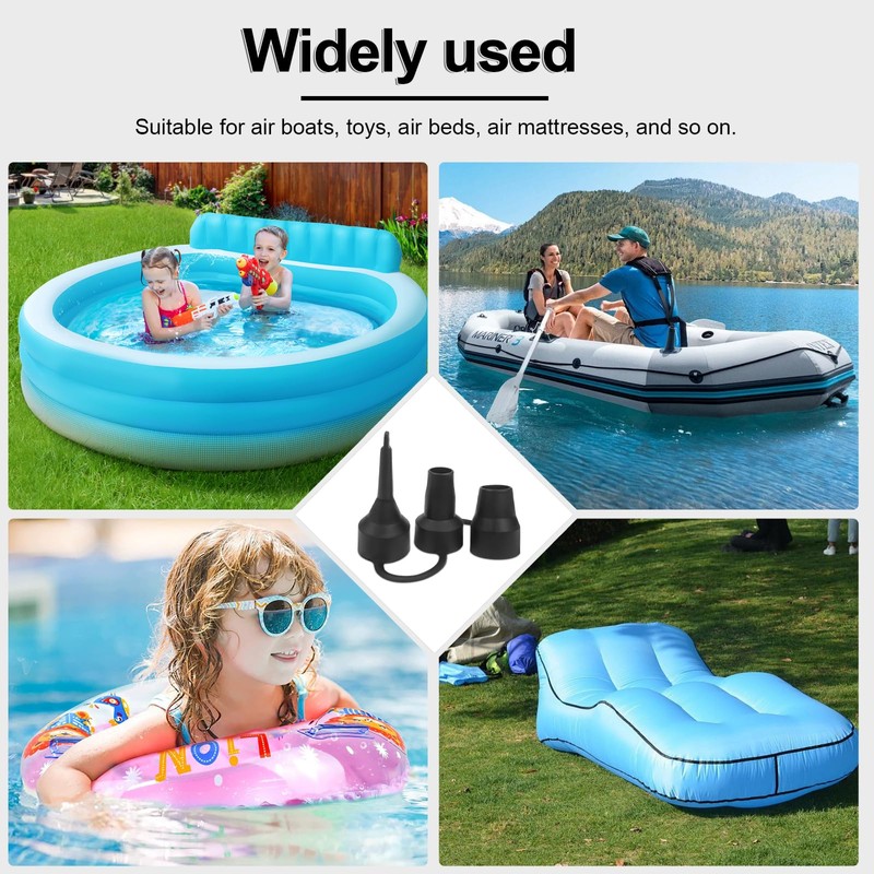 4 Set Air Pump Replacement Nozzles Head with 3 Sizes