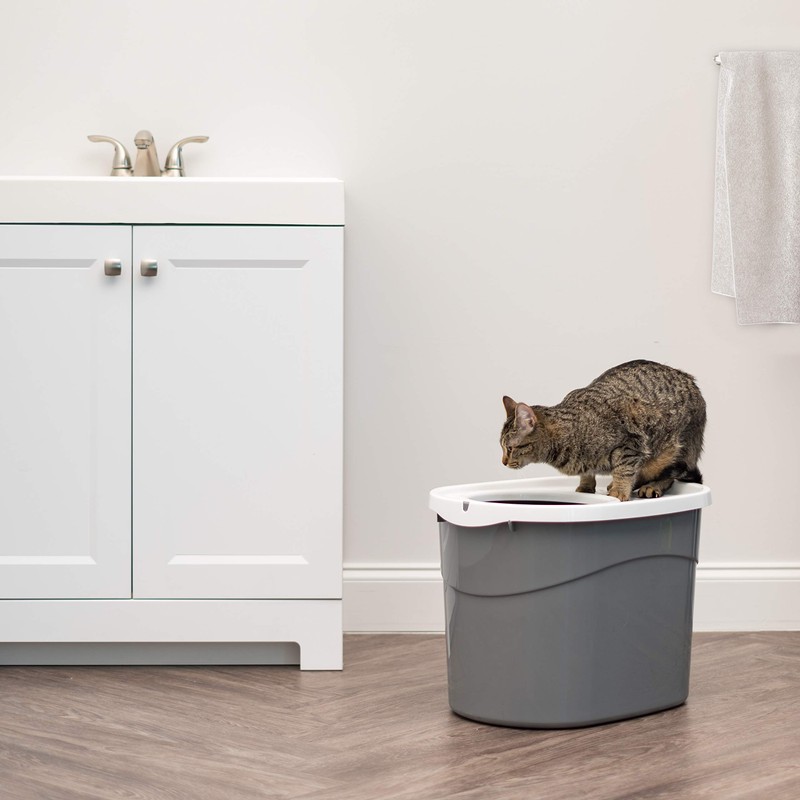 IRIS USA Large Top Entry Cat Litter Box with Lid